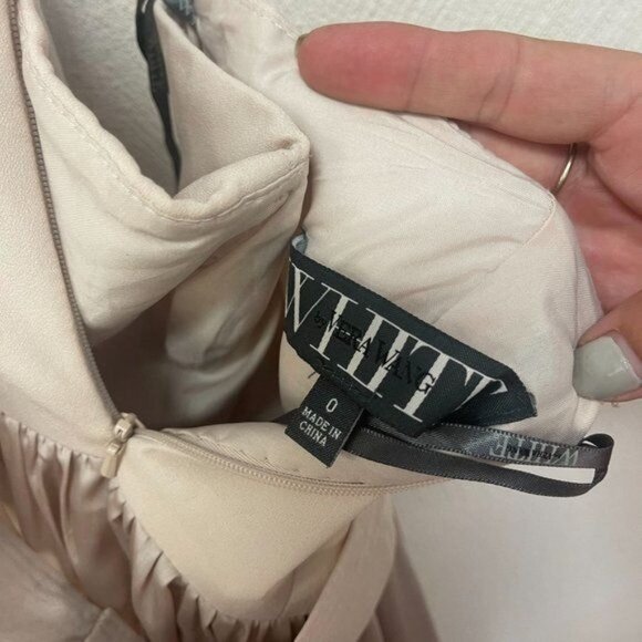 White by Vera Wang Womens Strapless Dress in Champagne Cream Size 0 *Flaw* - Picture 11 of 12